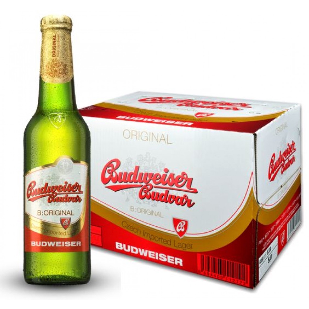 Bia Budweiser Budvar Original - nhập khẩu Tiệp - 1 thùng 24 chai 330ml