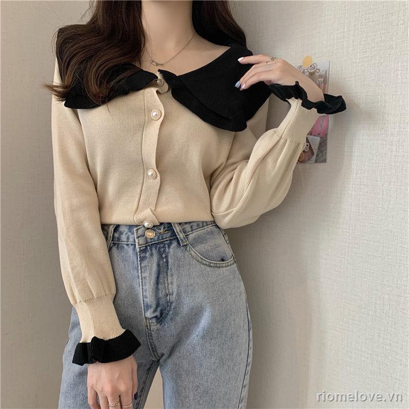 Women's cardigan neck sweater knitted women's new autumn and winter short outer wear long-sleeved | BigBuy360 - bigbuy360.vn