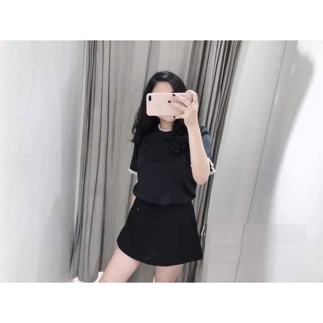 Chân váy chữ A phối đai vuông, chất UMI Cao cấp, trẻ trung năng động