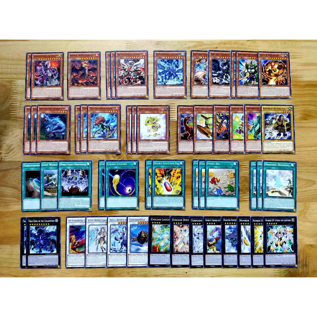 Bài Yugioh ❤️FREESHIP❤️ Thẻ bài Yugioh Khủng Long Dinosaur True King deck 54 lá