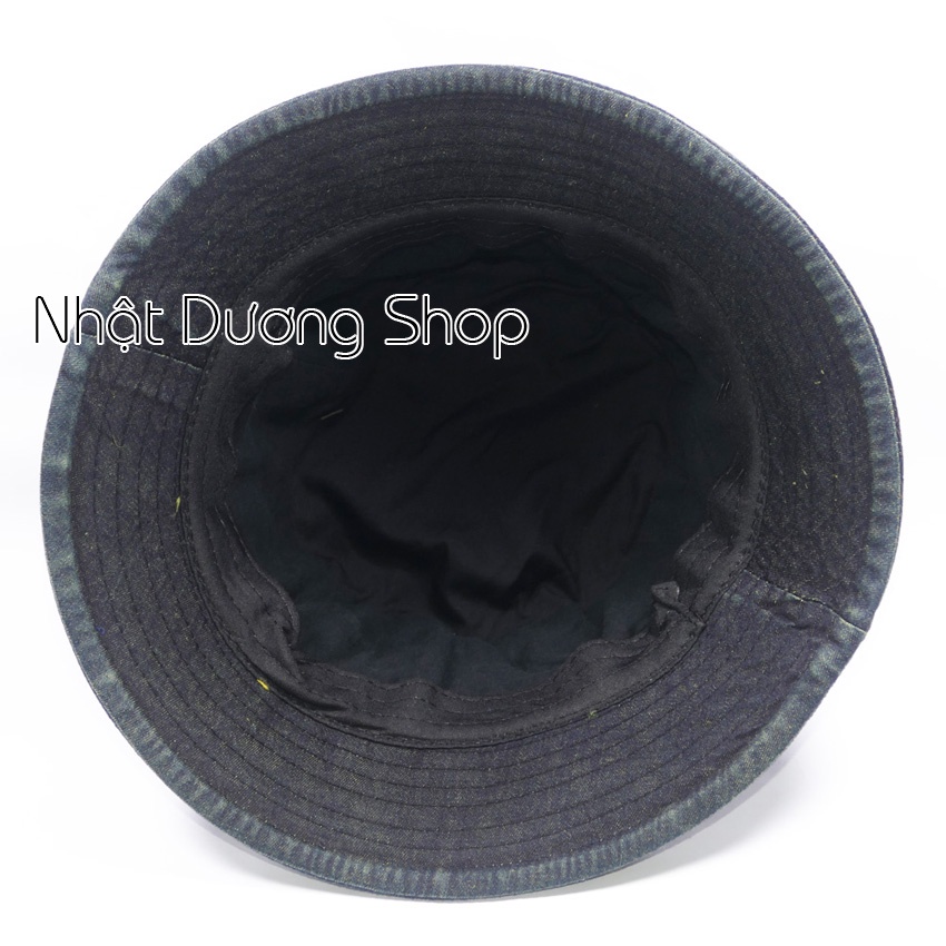 Nón bucket jean loang cá tính thêu chữ NY - Chất liệu vải Jeans oát mềm thích hợp cho nam và nữ