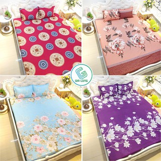 Bộ ga gối 💖m6/m8/2m💖 drap giường poly, ga trải giường + 2 vỏ gối nằm hoa lá An Như Bedding