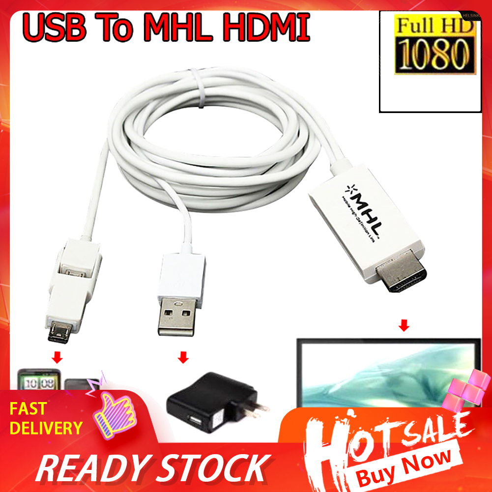 Cáp Chuyển Đổi 2.5m 5 / 11 Pin Micro Usb Mhl Sang Hdmi-Compatible 1080p Hd Tv Cho Điện Thoại Android