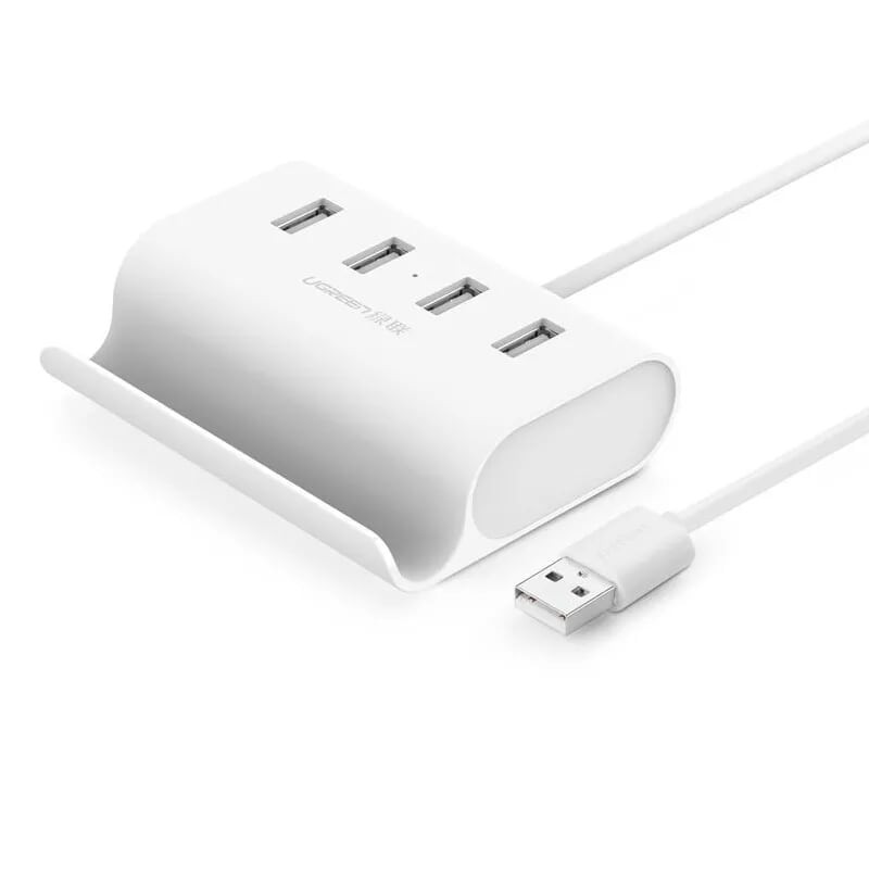 1M Màu Trắng USB 2.0 Hub 4 Port có cổng nguồn Ugreen 30224 30222 CR123