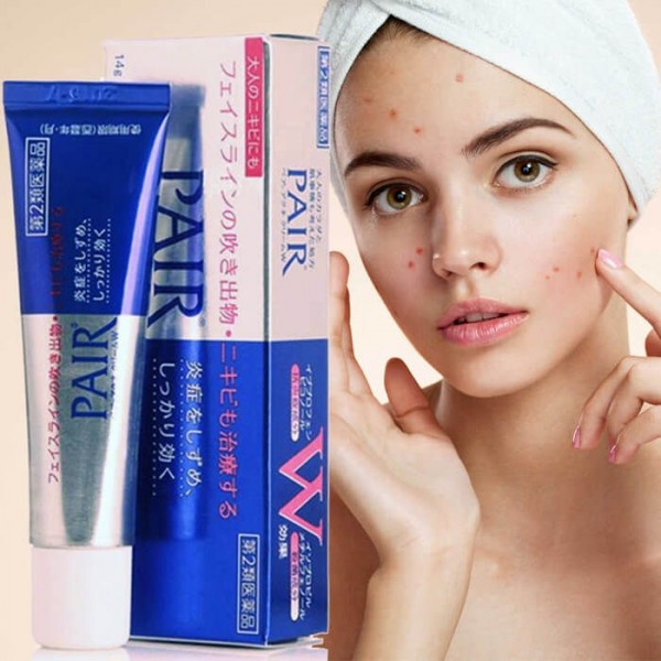 giảm mụn Kem mụn Pair Acne W Cream giảm mụn ẩn mụn đầu đen mụn trứng cá mụn cám se khít lỗ chân lông dùng cho da dầu