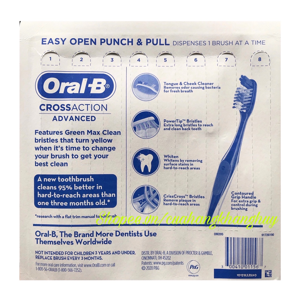 Bàn chải đánh răng Oral-B CrossAction Advanced (Mỹ)