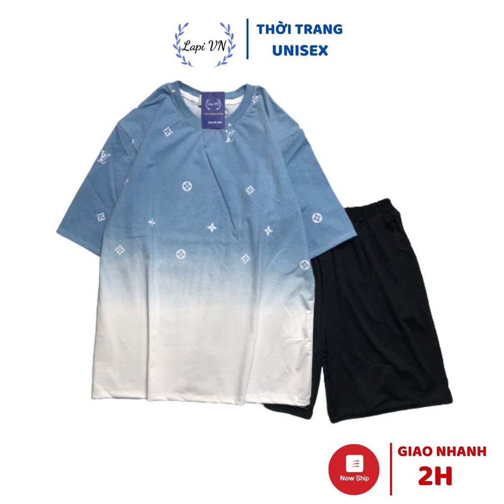 Đồ Bộ Loang Màu Uniex Tay Lỡ Lapi VN, Đồ Bộ Cartoon, Freesize, Thun Cotton, Nam Nữ Đều Mặc Được