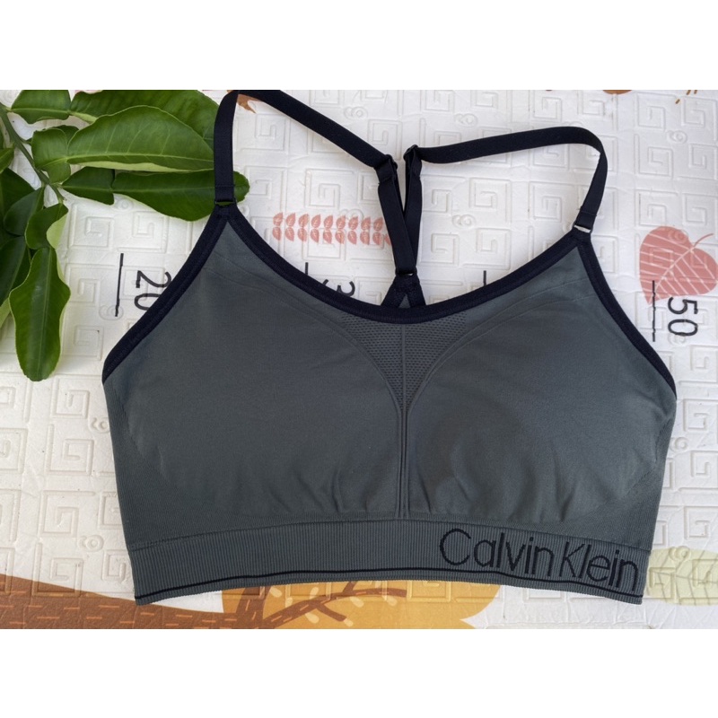 Áo tập Sport Bra Calvin Klein rêu chính hãng