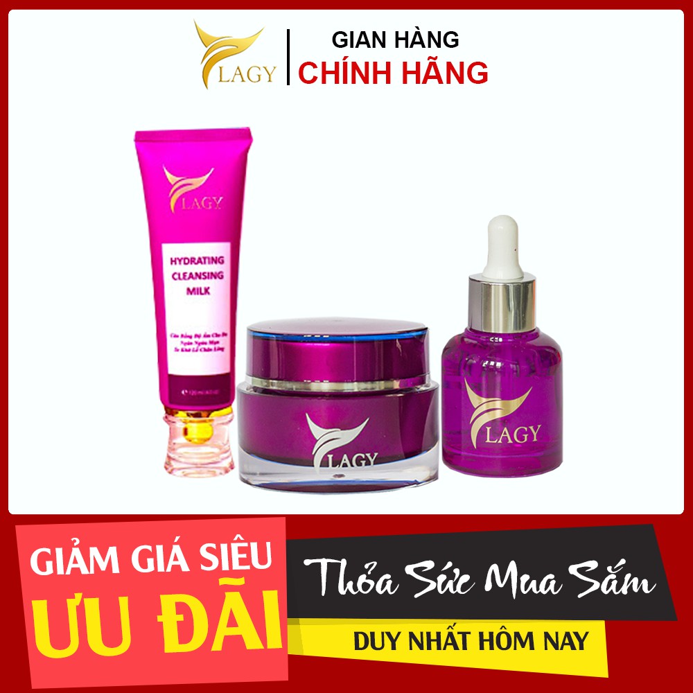 Combo 3 Ylagy sản phẩm Kem face + Serum + Sữa rữa mặt