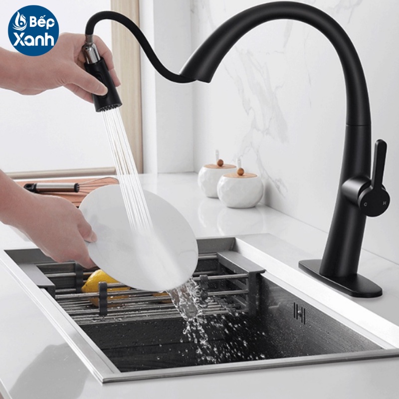 [FREESHIP HCM] Vòi Rửa Chén Nóng Lạnh Ecalite EF-K114B - Màu Đen