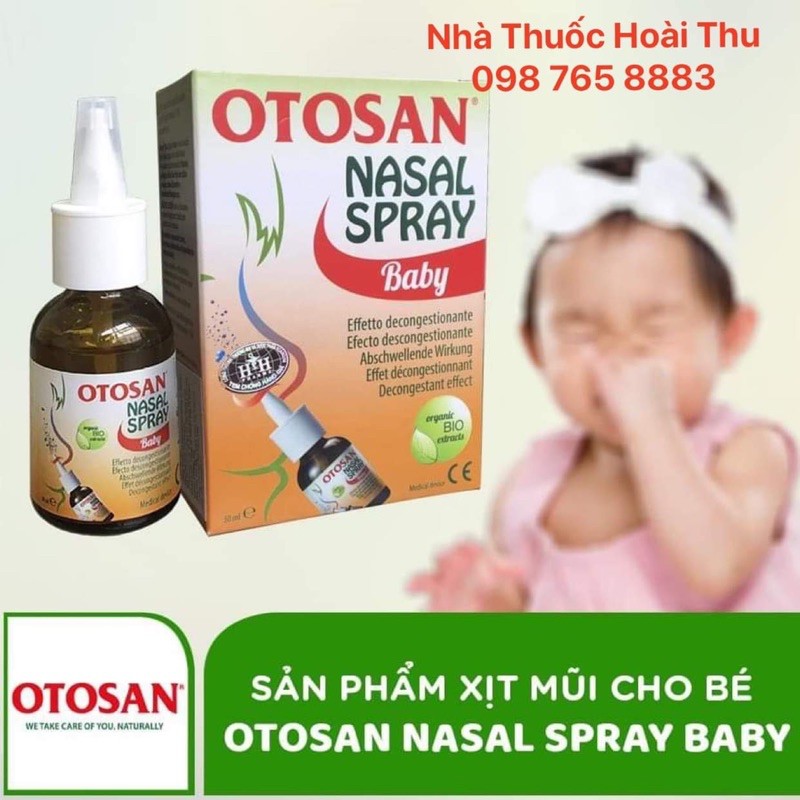 [ Kèm Quà Tặng ] Xịt mũi OTOSAN Nasal Spray Baby - Thông mũi  , không khô mũi [ Nhập khẩu ITALY ]