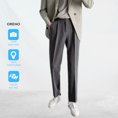 Quần baggy nam ORENO quần tây nam đen form rộng UNISEX Hàn Quốc co giãn chống nhăn, chống xù - HÀNG MỚI VỀ