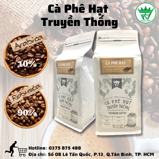 Cà Phê Hạt Truyền Thống 100% Nguyên Chất Cà Phê Rang Sẵn 1Kg