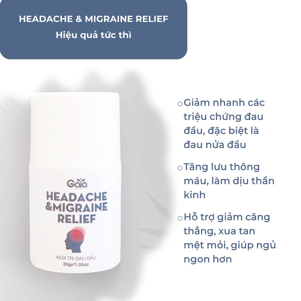 Kem Giảm Đau Đầu Headache &amp; Migraine Relief Pizkie 30gr