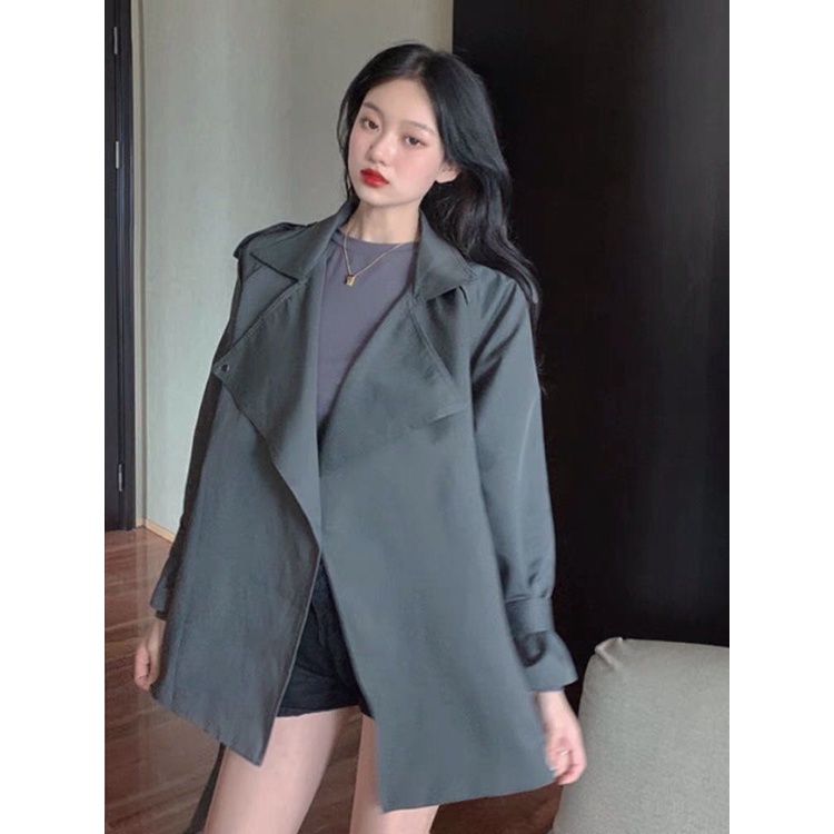 Áo Dạ Măng Tô Dáng Ngắn Kèm Đai Xám Ghi Với Thiết Kế Trẻ Trung, Dễ Phối Đồ - Hàng Quảng Châu | BigBuy360 - bigbuy360.vn