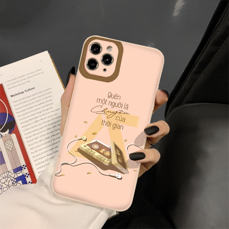 Ốp iphone xs nội dung ghi chép xúc cảm &quot;Quên một người là chuyện của thời gian&quot;  iphone 13 12 11 Pro Max 7 8 Plus X XR