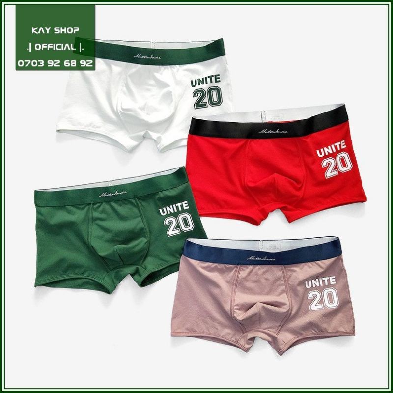 [NEW HOT] Quần lót nam sexy bộ sưu tập mới kiểu dáng boxer UNITE 20 lưng bóng - Quần sịp nam cao cấp tôn mông tôn dáng