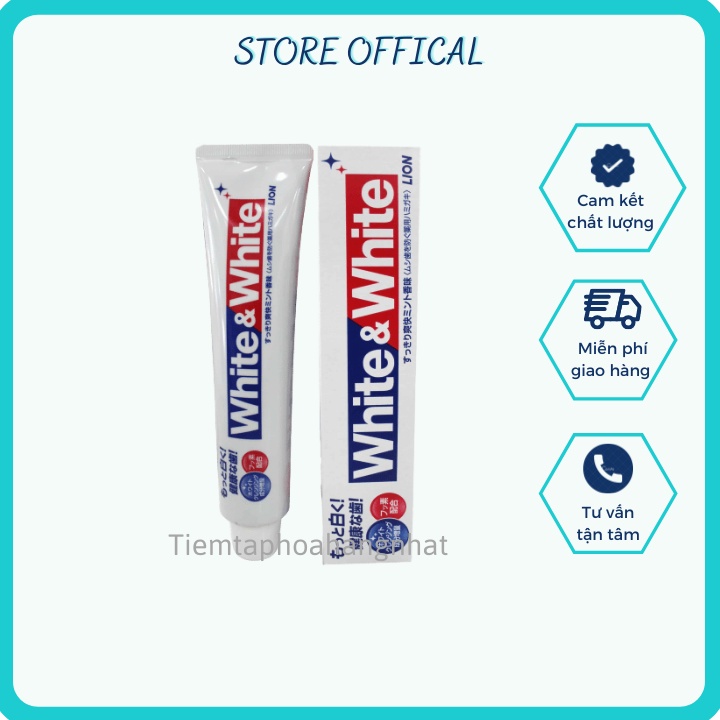 (1 tuýp) Kem đánh răng White & White Nhật Lion 150g Nhật Bản