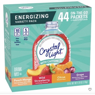 HỘP 44 GÓI 4 VỊ bột pha nước trái cây CRYSTAL LIGHT cho người ăn kiêng