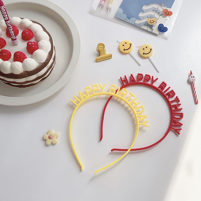 Băng Đô Hình Bánh Kem Sinh Nhật Phong Cách Hàn Quốc