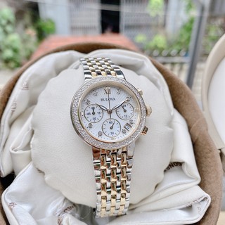 Đồng hồ nữ Bulova 98R214 Chronograph - máy Quartz - chống nước 30m - size 30mm chính hãng