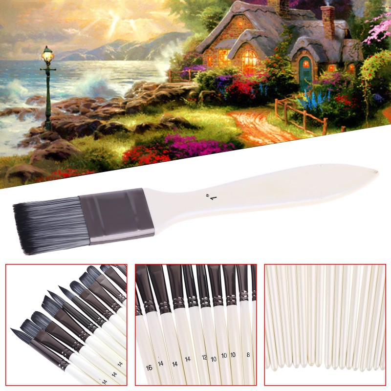 Bộ 24 Cọ Vẽ Màu Nước Cán Gỗ