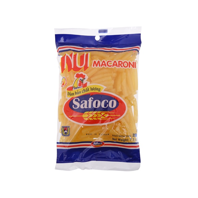 Nui Safoco gói 200g ( nui ống, nui sò, nui sao)