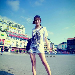 Áo thun tay lỡ 3d đầu lâu
