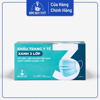 Khẩu trang meriday Xanh Bông bạch Tuyết. Hộp 50 cái