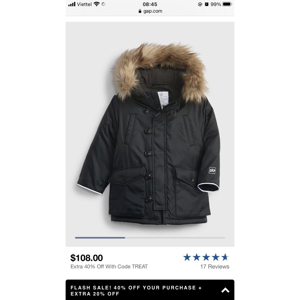 Áo Khoác Phao Parka đại hàn Bé trai và gái cao cấp G-AP mềm ấm đẹp chỉ dư size 4 và 5 cho bé từ 15kg đến 22kg XanhHouse