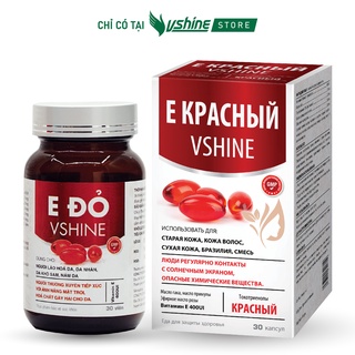 Viên uống Vitamin E đỏ VShine - Ngăn ngừa lão hóa, giúp làn da sáng khỏe