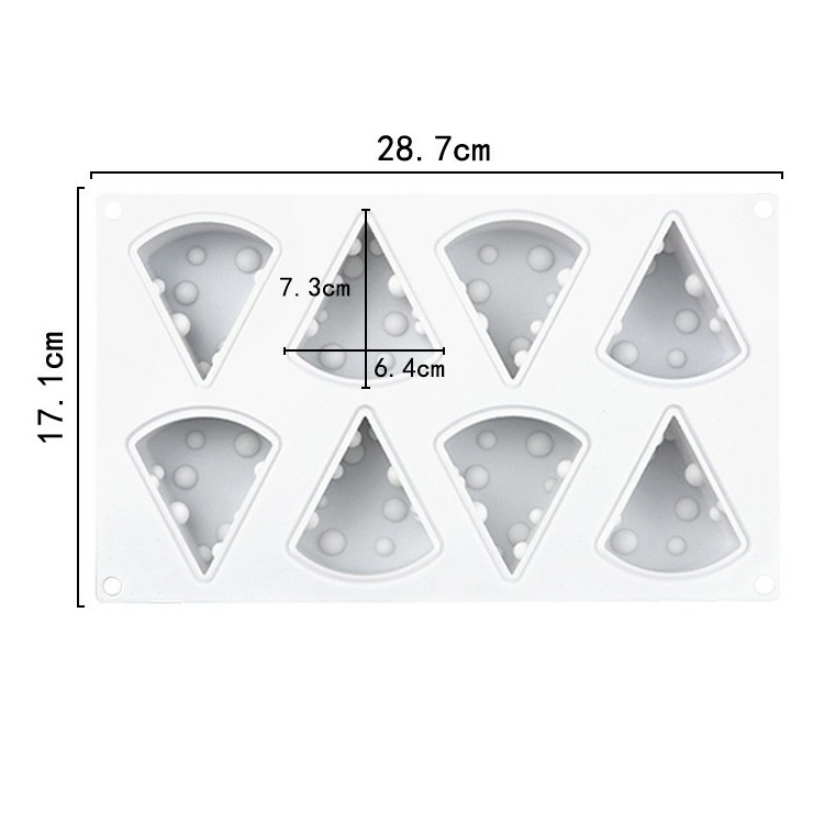 Khuôn silicon 8 ngăn hình phô mai làm bánh Diy tiện dụng