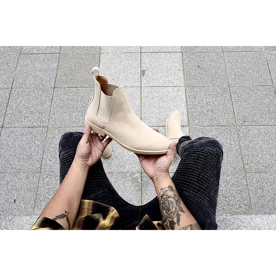 Giày Boots thời trang nam phong cách Chelsea Boots chất liệu da lộn màu tan | BigBuy360 - bigbuy360.vn