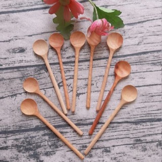 Thìa gỗ nhãn 15x3cm phù hợp với cafe,sinh tố ......