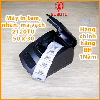 Máy in nhiệt in tem mã vạch qua cổng usb khổ 56mm gp-2120tu