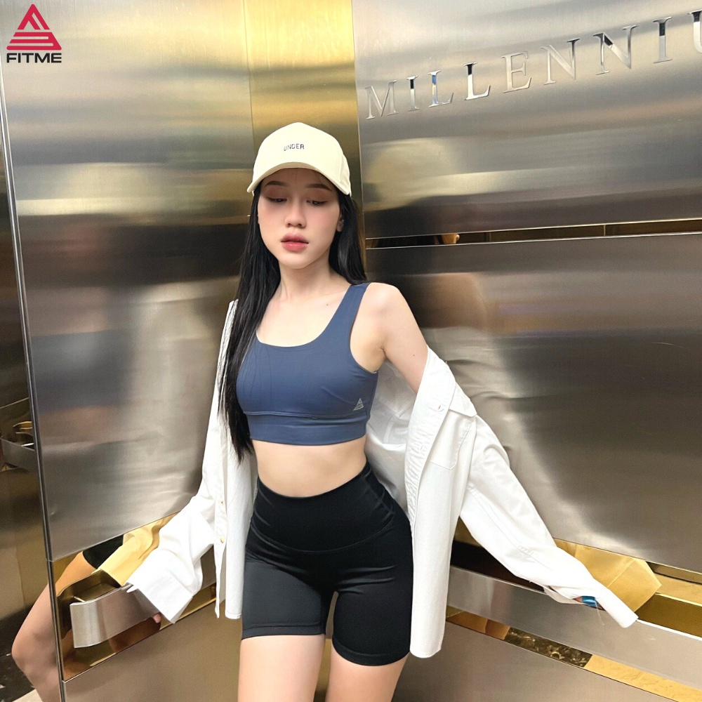 (Màu: Xanh Navy Size: XS) Áo bra tập gym nữ Fitme Zeta chất thun co giãn thấm hút tốt, chuyên tập gym và yoga cao cấp