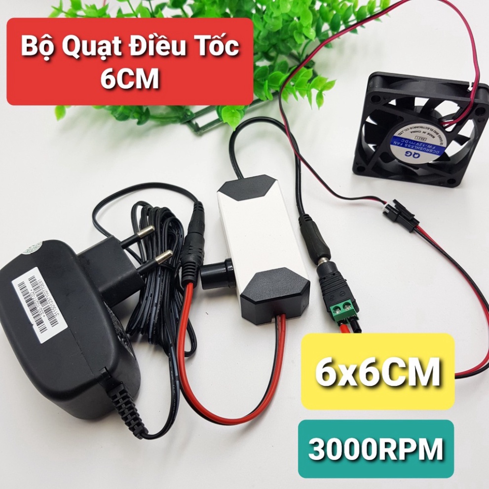 Bộ quạt tản nhiệt hút mùi có điều tốc 12V các kích thước 6CM 8CM 9CM 12CM Quạt an toàn tiện dụng