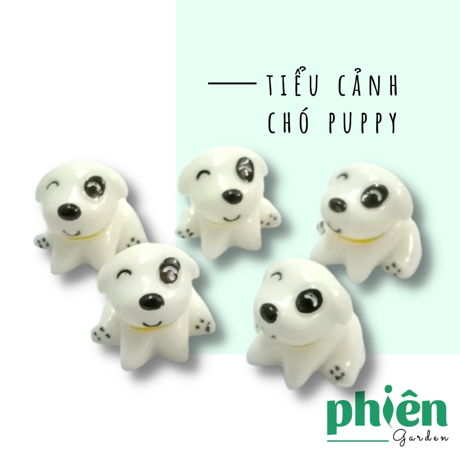 Tiểu cảnh Chó Puppy trang trí sen đá, terrarium, Phụ kiện Tiểu cảnh mini