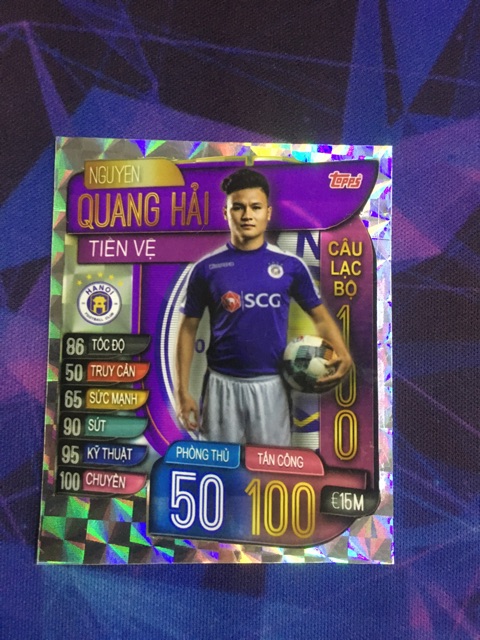 Thẻ Match Attax lắp lánh Cầu Thủ ĐTQG Việt Nam