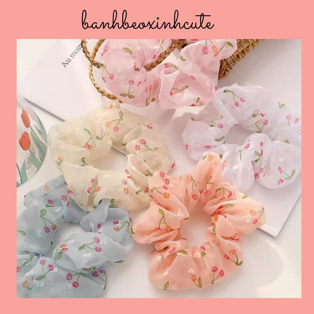 Crunchies - Dây chun buộc tóc voan hoa nhí cực xinh