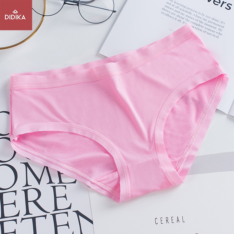 Quần lót DIDIKA 011 sợi polyester lụa sữa màu sắc kẹo ngọt trơn thời trang mới đơn giản dành cho nữ