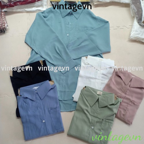 {vintagevn} Áo sơ mi nữ cổ polo dáng dấu quần 2021 FREESHIP 50K A,033 | BigBuy360 - bigbuy360.vn
