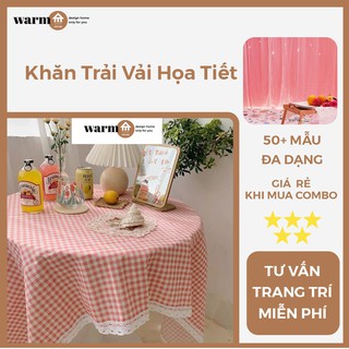 Khăn Trải Bàn Canvas Họa Tiết Kẻ Sọc Vintage