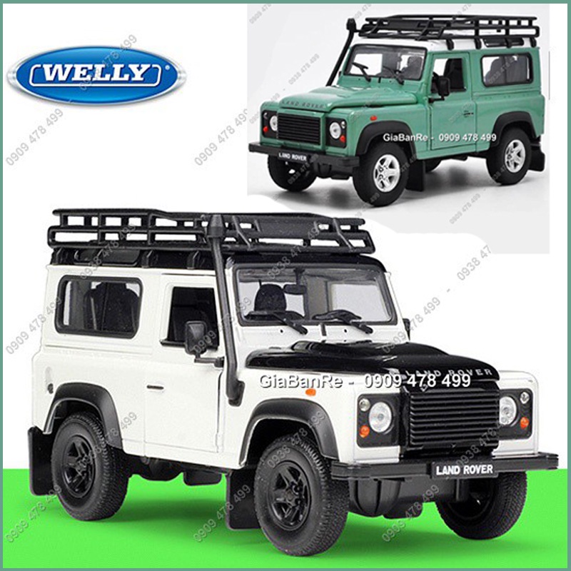 XE MÔ HÌNH KIM LOẠI 1:24 RANGE ROVER DEFENDER - WELLY - TRẮNG - 8343.1