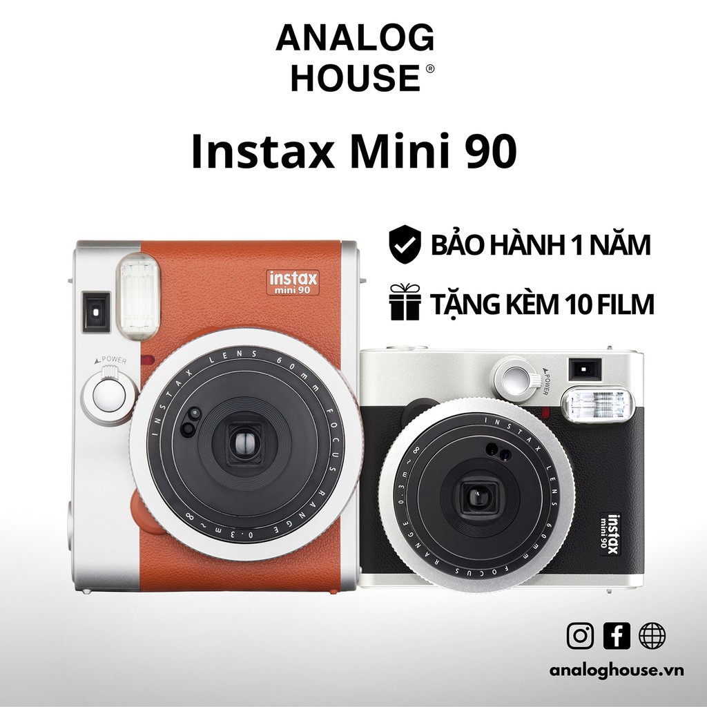 Instax Mini 90 - Máy chụp ảnh lấy liền Instax Mini Neo 90 Classic - Chính hãng - BH 12 tháng - Tặng kèm 10 film