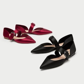 [ZARA] GIÀY BỆT ZARA QUAI NGANG SATIN