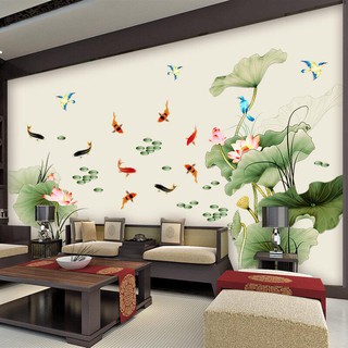 DECAL DÁN TƯỜNG ĐẦM SEN TO