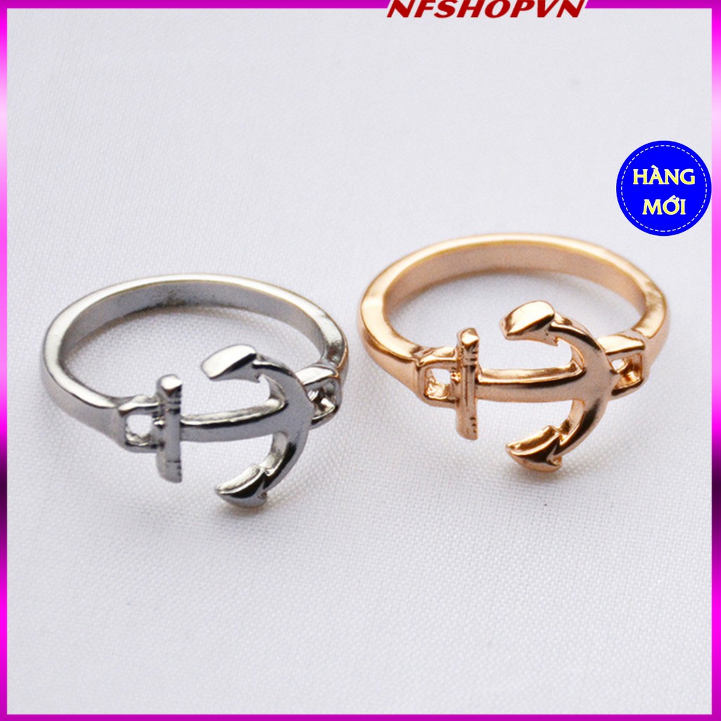 Nhẫn logo mỏ neo, mẫu đơn giản, RA003
