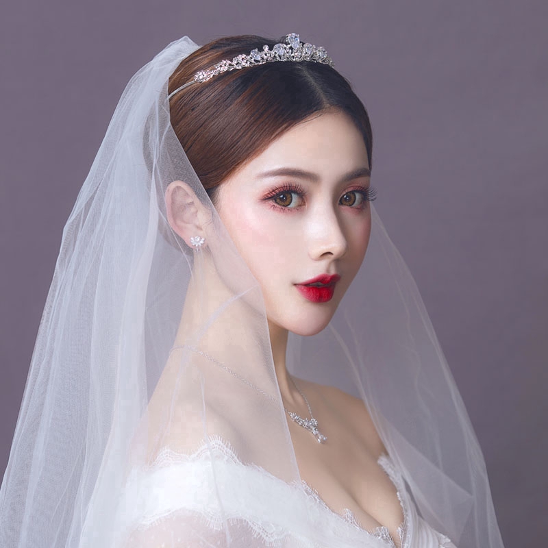 Vương miện cài tóc đính đá Zircon thời trang sang trọng