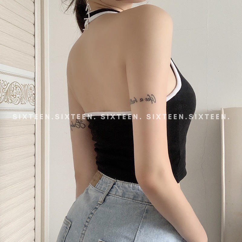 [Mã WAMT10K giảm 10k cho đơn 0k] Áo Hai Dây Croptop Kiểu Hở Lưng Quyến Rũ Cá Tính SIXTEEN. | BigBuy360 - bigbuy360.vn